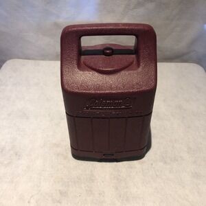 Coleman Propane Lantern Case Red Plastic Two Piece Made In USA Camping Gear Used